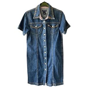 Jackie Blue Vintage Y2K 100% Cotton Western Snap Front Leather Lace Detail Sz 6